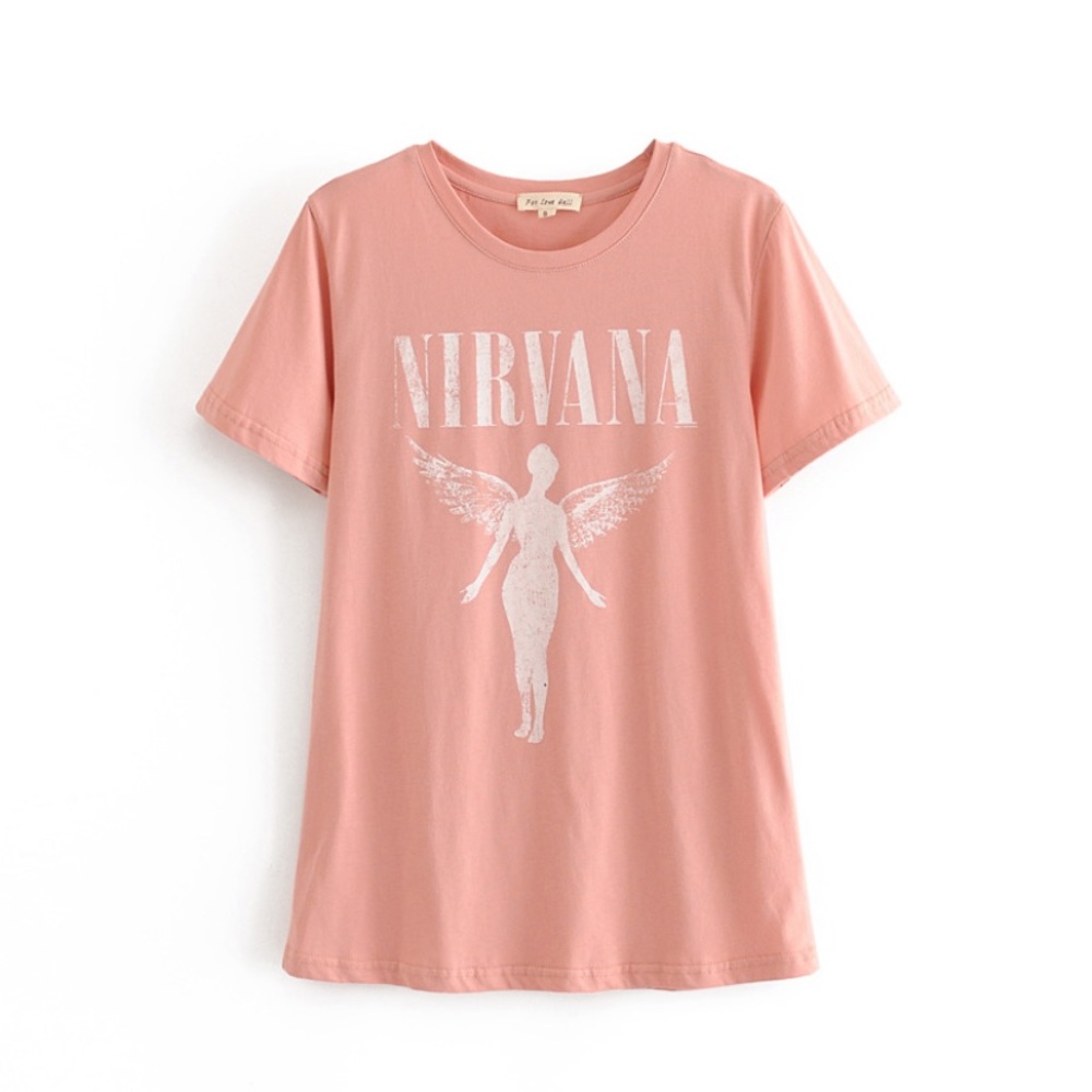 SOLD OUT Pink Nirvana Angel Tour Concert Vintage T-Shirt - Picture 2 of 3